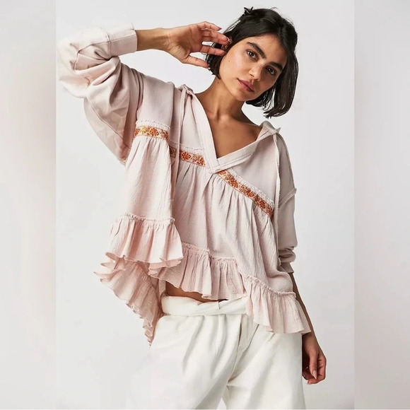 Free People Tops - Free People Blush Pink Harry Sweatshirt